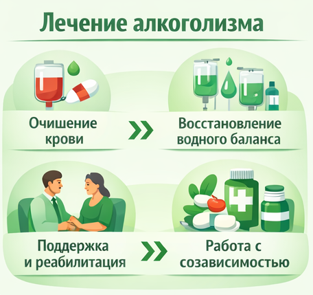 лечение алкоголизма в Абинске этапы